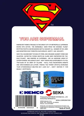 Superman (USA) (Kemco) box cover back